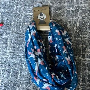 Blue Unicorn Loop Scarf for Kids